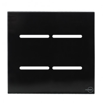 Placa p/ 4 Interruptores 4x4 - Novara Glass Preto Brilhante Placa p/ 4 Interruptores 4x4 - Novara Glass Preto Brilhante